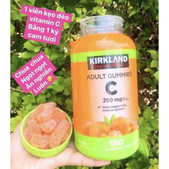 Kẹo Dẻo Kirkland Adult Gummies Bổ Sung Vitamin C 250mg hộp 180 viên của Mỹ Giúp Tăng Cường Sức Đề Kháng
