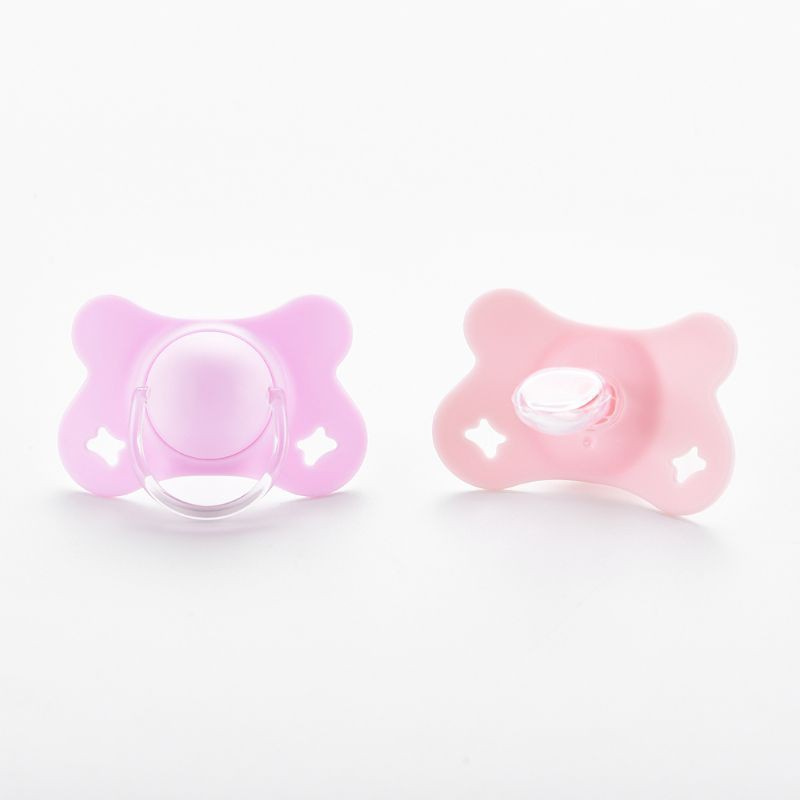 INN Baby with Lid Butterfly Shape Round and Flat Teat Silicone Sleep Pacifier Newborn Boys Girls Bite Chew Supplies