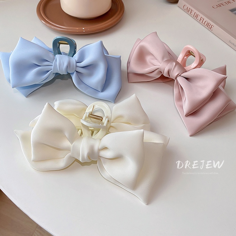 DREJEW Kẹp tóc nơ hai lớp siêu ngọt ngào thời trang mùa hè