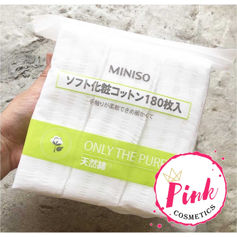[Mã COSHOT18 hoàn 10% xu đơn 300K] BÔNG TẨY TRANG MINISO NHẬT BẢN GÓI 180 MIẾNG MỀM MỊN