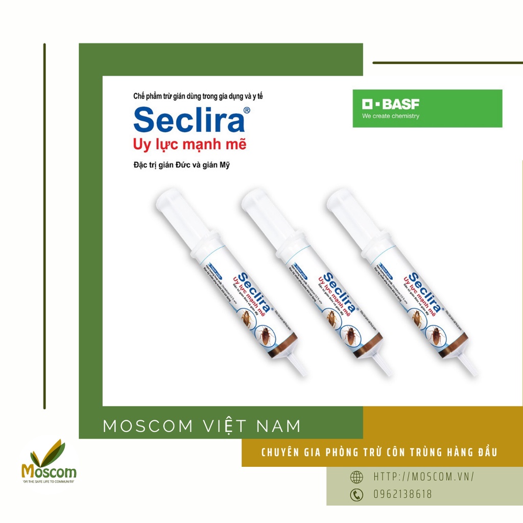 Thuốc diệt Gián đức Seclira dạng gel 35gr, sản phẩm chính hãng của BASF - CHLB Đức trừ gián tận gốc
