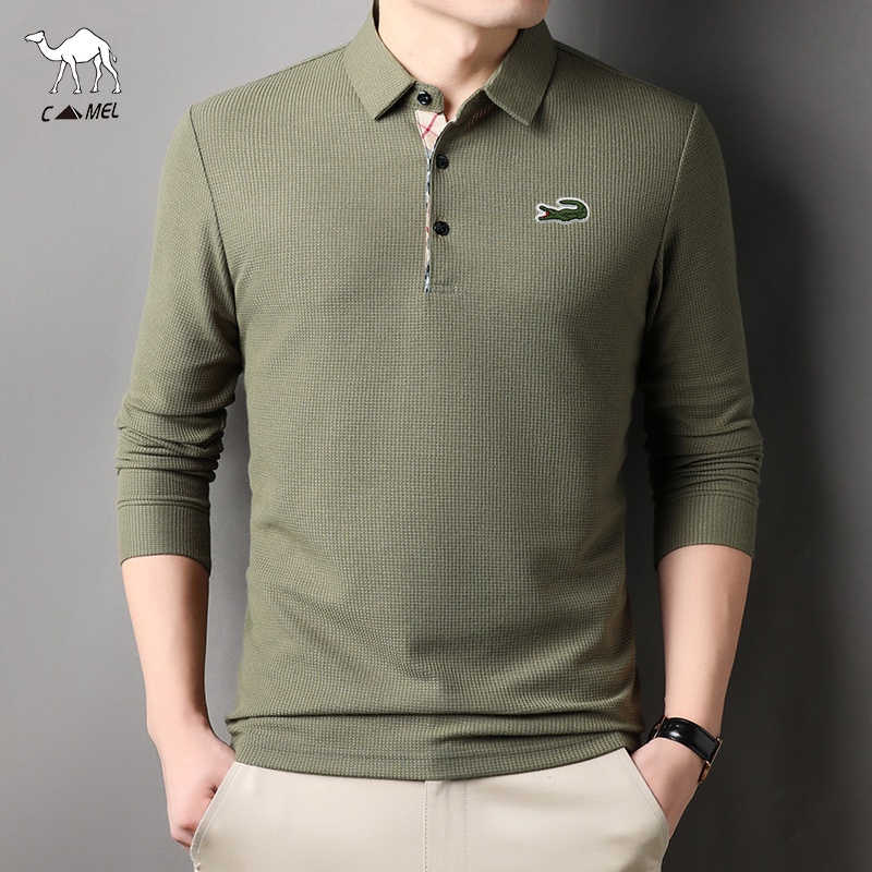 Áo polo Dài Tay Thêu Họa Tiết 7 Màu Lựa Chọn Dành Cho Nam