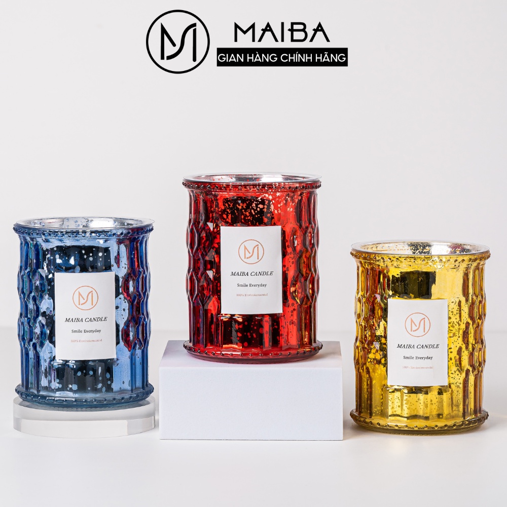 Nến Thơm MAIBA sáp dừa tự nhiên ba tầng hương sang trọng lấp lánh khử mùi thư giãn thơm phòng