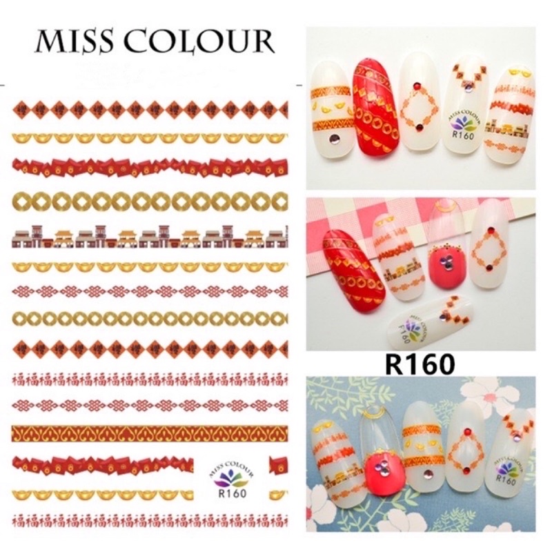 Sticker dán móng tay nail mẫu tết con mèo thần tài