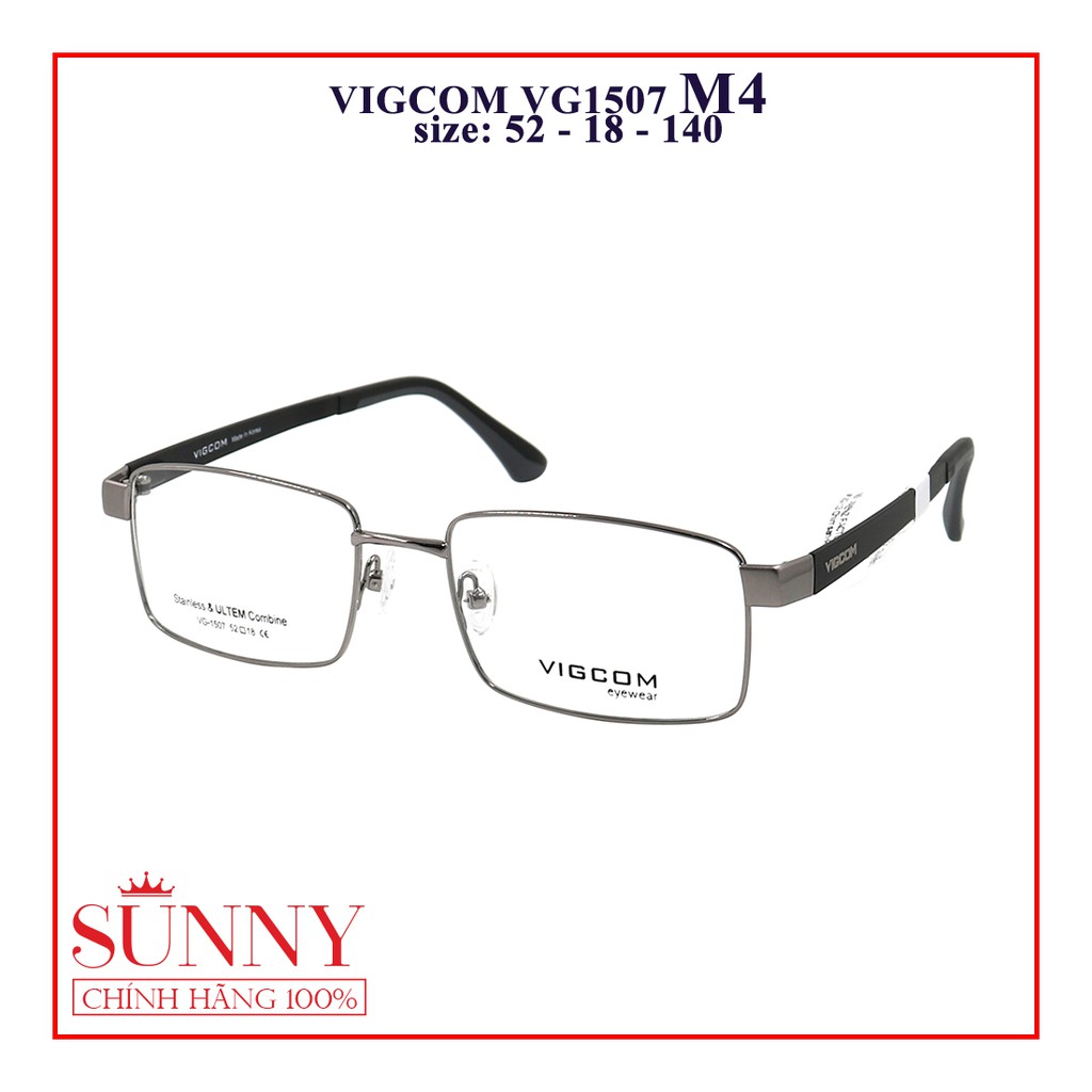 Gọng kính nam nữ Vigcom VG1507 nhiều màu chính hãng, thiết kế dễ đeo bảo vệ mắt