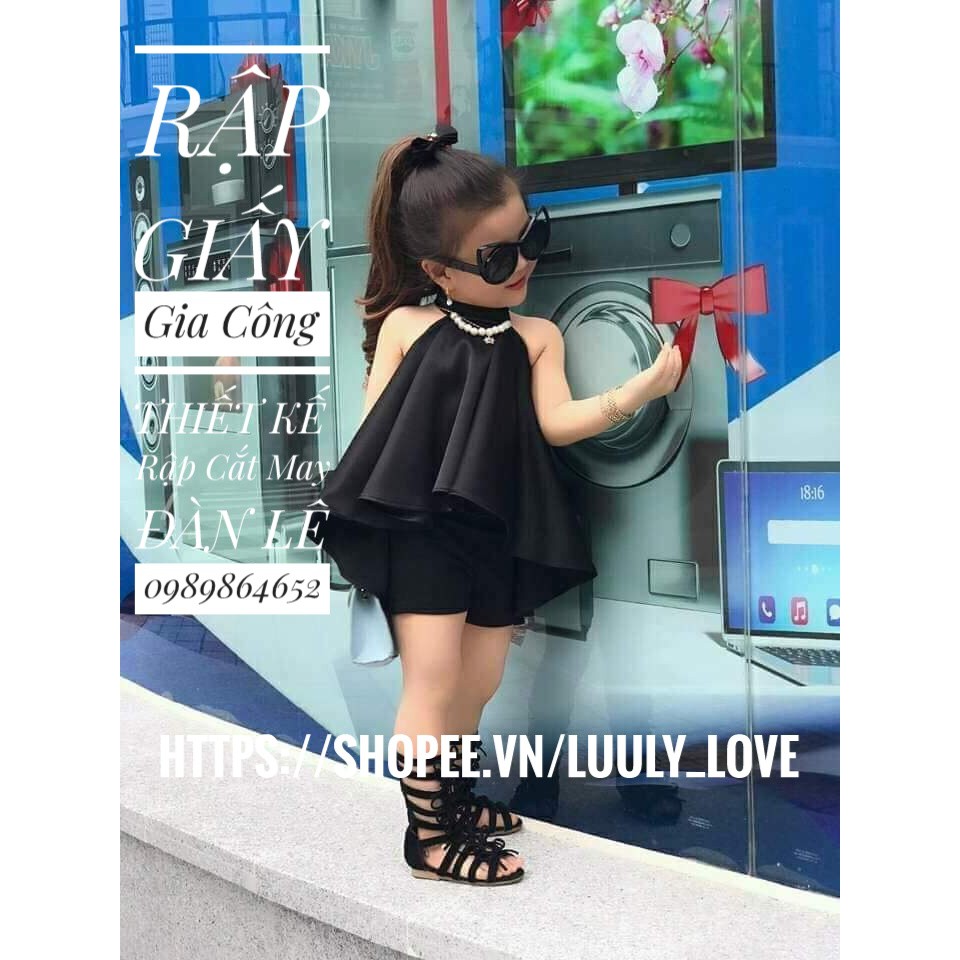 Rập giấy 1737 - Áo cổ kiềng thân xòe bé gái (1-12t)