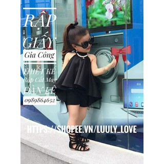 Rập giấy 1737 - Áo cổ kiềng thân xòe bé gái (1-12t)