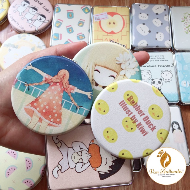 Gương mini vuông - tròn cực cute