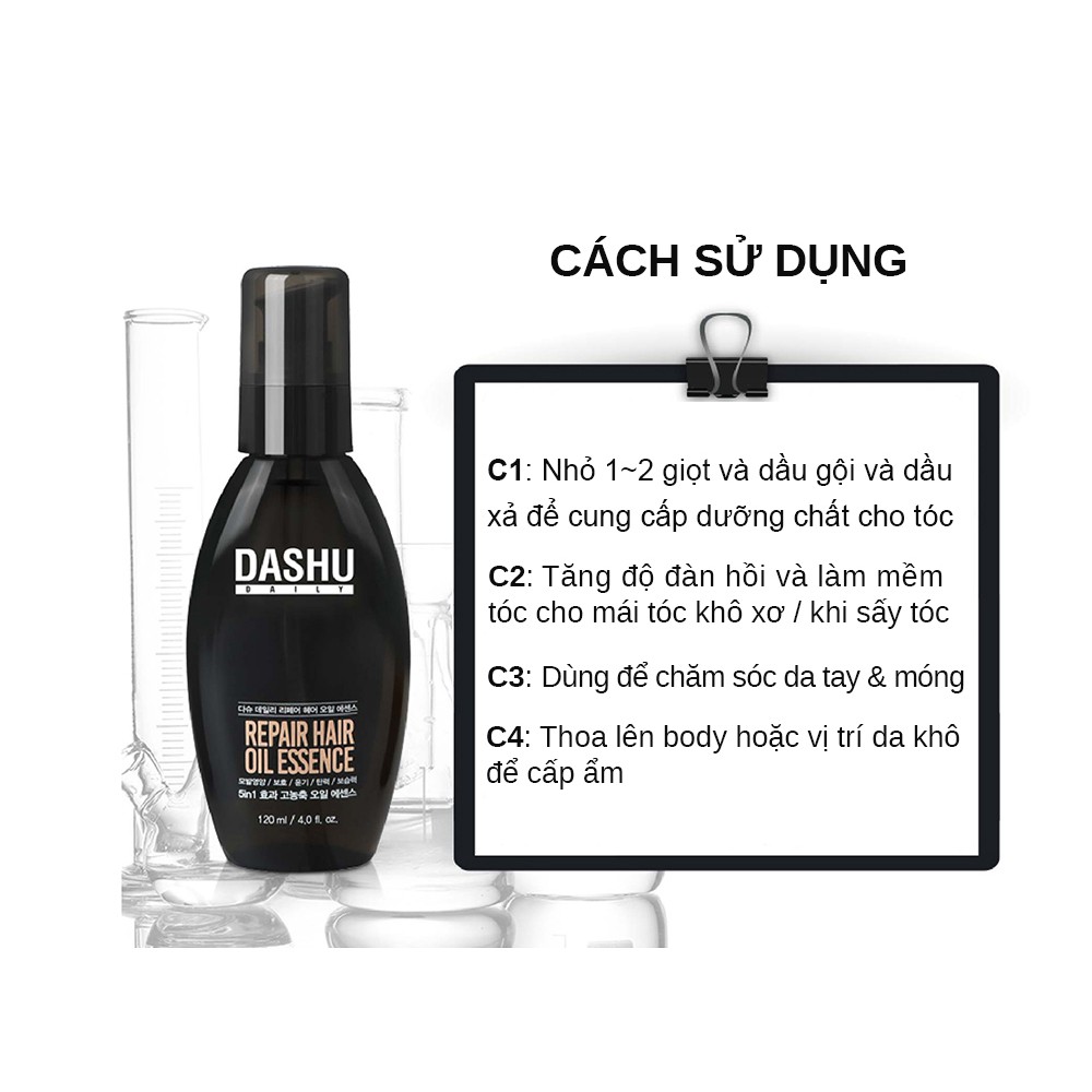 Dầu dưỡng tóc Phục hồi tóc hư tổn vào nếp bóng mượt DASHU daily repair hair oil essence DT01