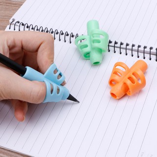 Bộ 3 cái vòng đỡ 2 ngón chỉnh cách cầm bút bằng silicone cho trẻ em
