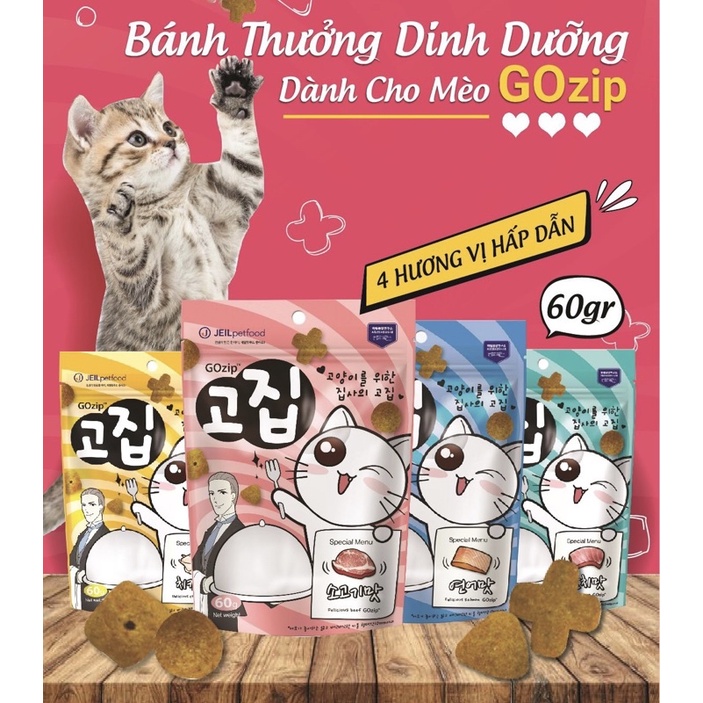 Bánh thưởng dinh dưỡng cho Mèo GOZIP 60g