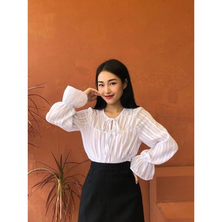 DOTTIE - Áo Kiểu Nhún Trang Trí Nơ T2626