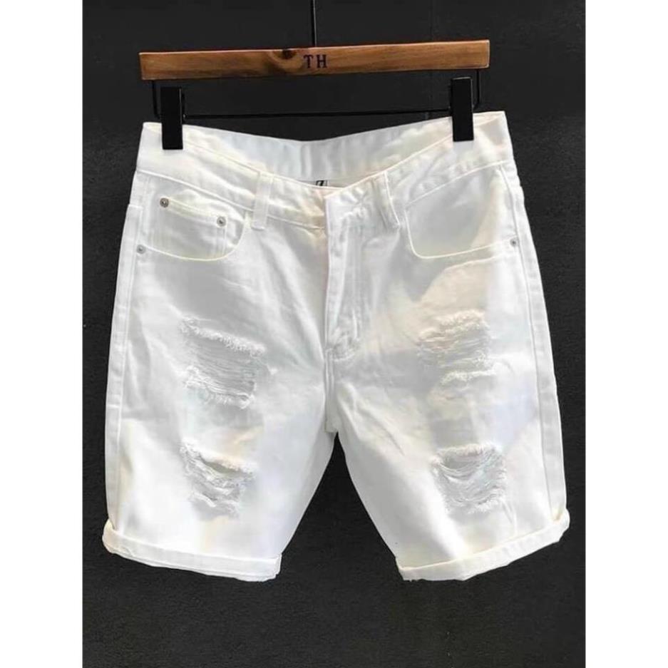 Quần Short Jean Nam Đẹp Chất Bò Co Giãn Cao Cấp, Quần Ngố rách Mẫu Mới Phong Cách Hàn Quốc Q220B ! ! !