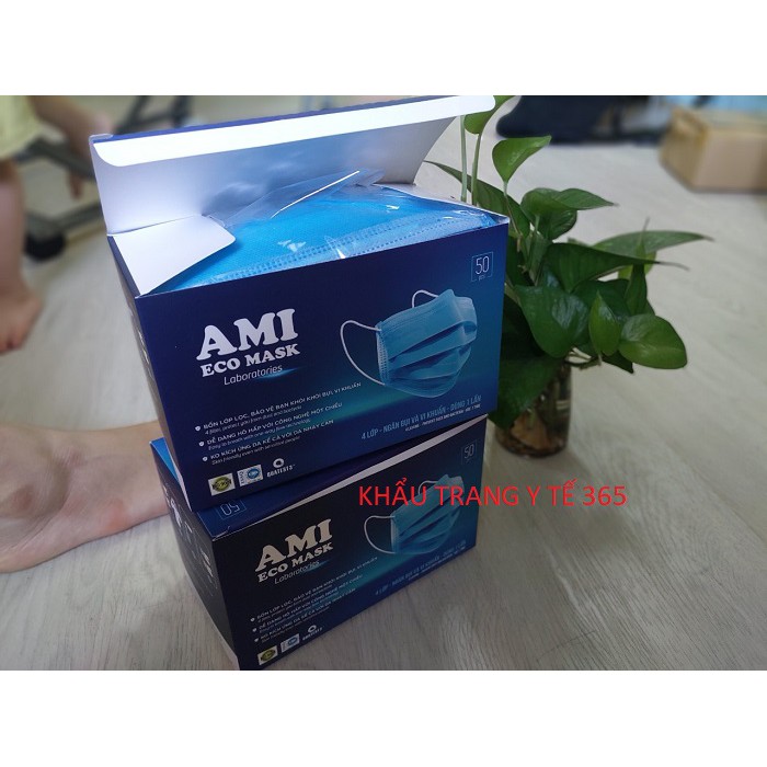 []Combo 2 hộp Khẩu Trang Than Hoạt Tính 4 lớp,AMI (50 chiếc /1 hộp)