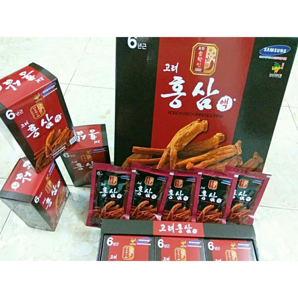 Nước hồng sâm Pocheon Korea Red Ginseng Drink, Nước sâm hàn quốc hộp 30 gói