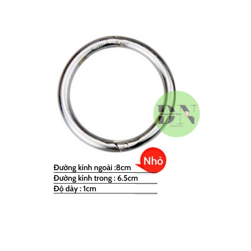 Vòng xỏ mũi bò inox 304 mặt trơn nhẵn 2 kích cỡ