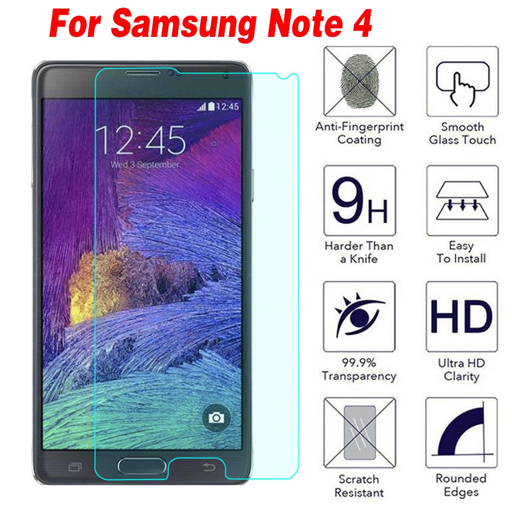 Kính cường lực độ cứng 9H chống bể cho Samsung Galaxy Note 4 note4 và phụ kiện