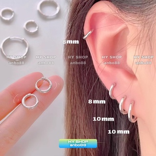 khuyên tai titan mạ bạc không gỉ không đen không dị ứng cho nam và nữ