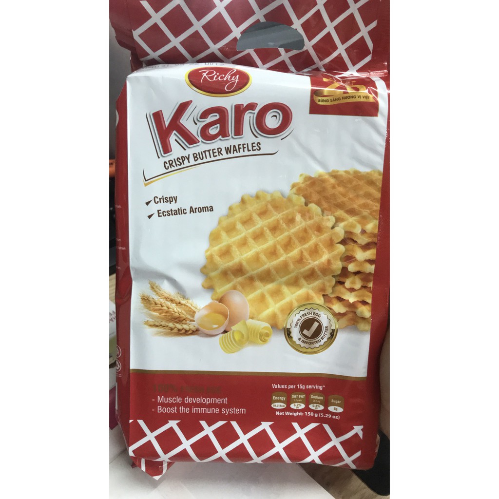 Bánh bơ trứng giòn Karo 150g (15g x 10 cái )
