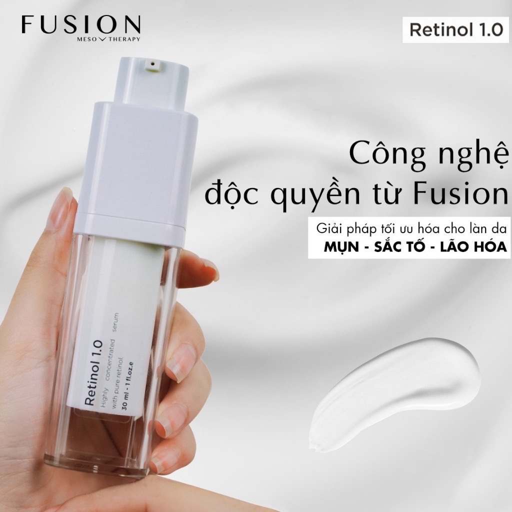 [Hàng Chính Hãng] Serum Retinol 1.0 Fusion 30ml - Giảm mụn, sắc tố, đẩy lùi lão hoá da