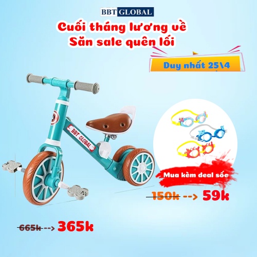 Xe chòi chân cho bé 2 tuổi BBT Global Q6 kết hợp bàn đạp 2 trong 1, bảo hành 6 tháng toàn quốc