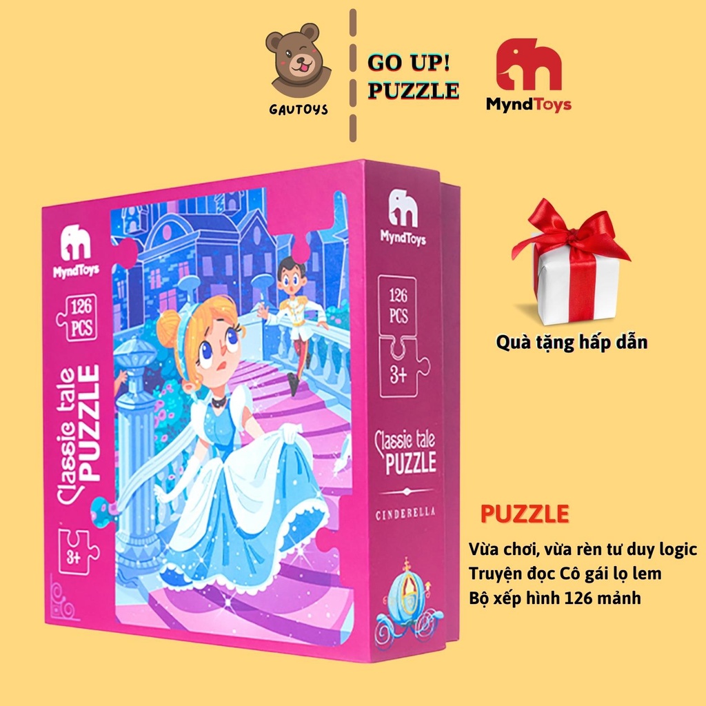 Đồ Chơi Xếp Hình Thông Minh MyndToys - Classic Tale Puzzle Cinderella - Cô Bé Lọ Lem Dành Cho Các Bé Trên 3 Tuổi