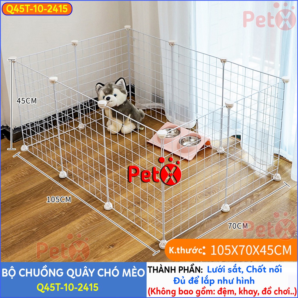 Quây chuồng chó mèo Petoka lắp ghép nuôi thú cưng sơn tĩnh điện giá rẻ-9