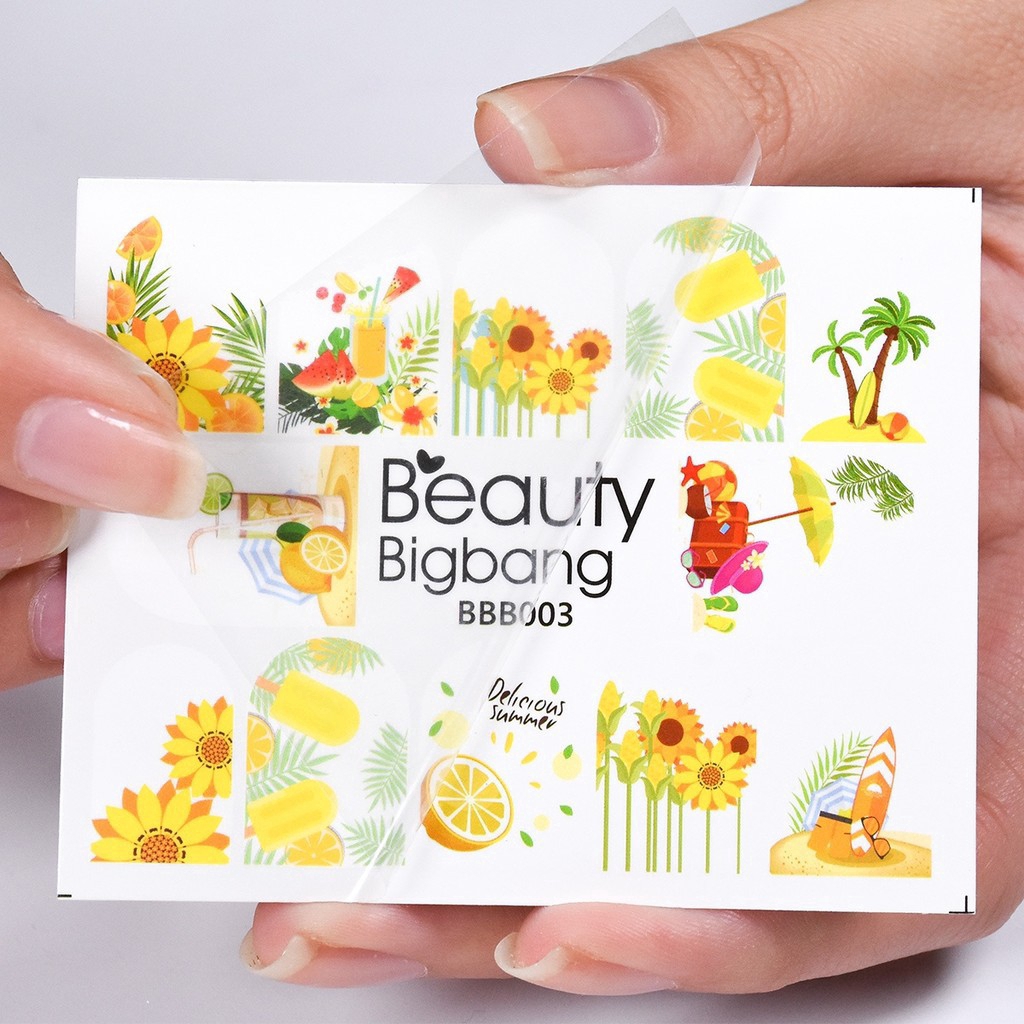 (Hàng Mới Về) Set 5 Tấm Hình Dán Trang Trí Móng Tay Chuyên Dụng Cho Salon Bbb003 Cep