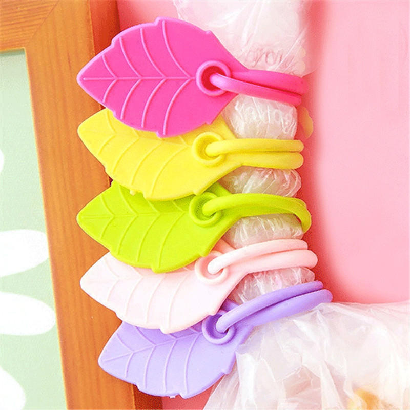 Set 10 Dây Silicone Buộc Túi Thực Phẩm Đa Năng Hình Chiếc Lá