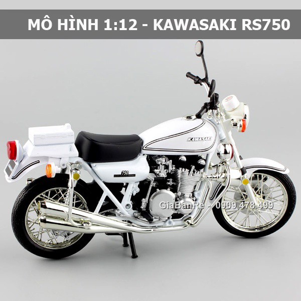 XE MÔ HÌNH TỈ LỆ 1:12 - KAWASAKI 1973 750RS POLICE -  JOYCITY - TRẮNG - 8688