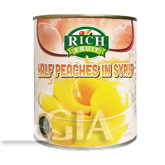 Đào ngâm đóng hộp RICH lon 820 gr