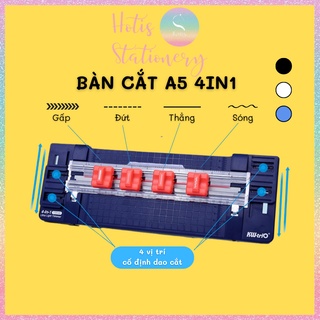 [HOTIS] Bàn cắt giấy A5/A4 KW-triO No.13045 Light Trimmer 4in1, 4 dao cắt/ 4 kiểu/ 2 chiều/ có thước gấp