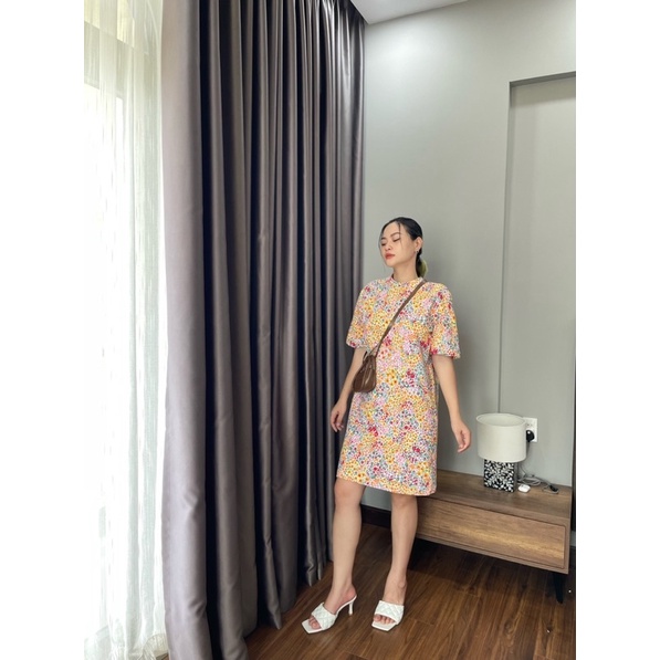 Váy thun dáng suông hoa nhí.Hình thật shop chụp
