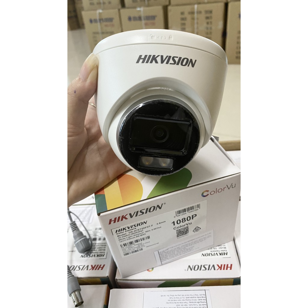 Camera bán cầu có màu ban đêm 2MP (ColorVu) HIKVISION DS-2CE72DF0T-F