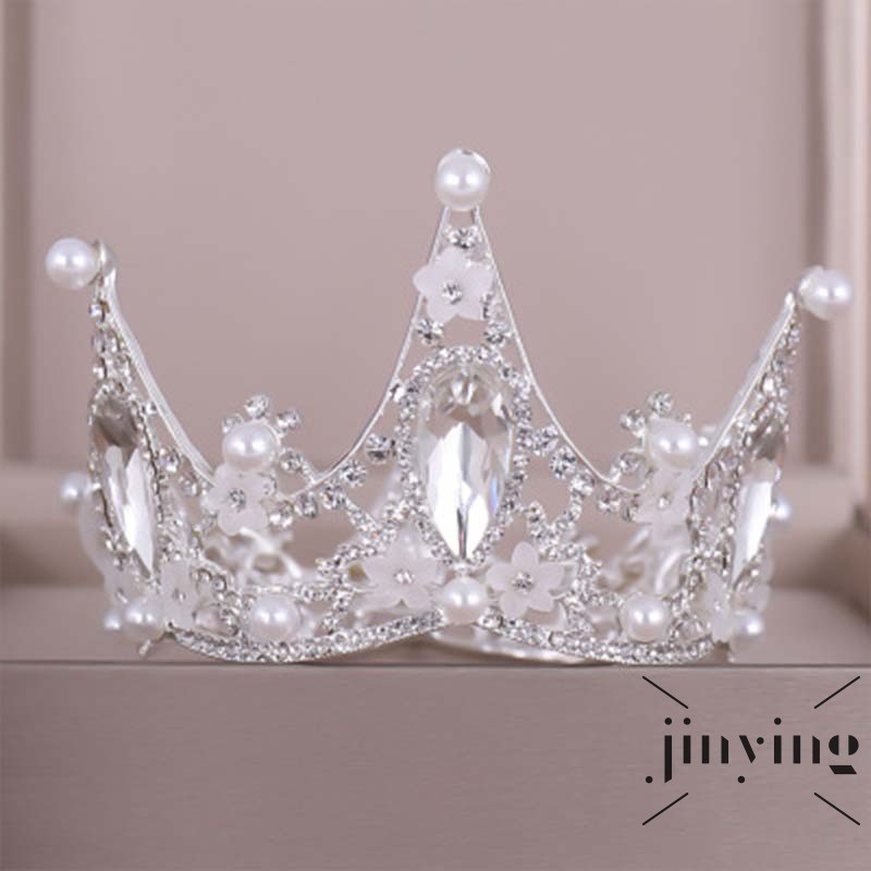GETNOIVAS Vương miện ngọc trai pha lê phong cách Hàn Quốc thời trang