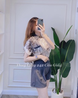 SET SƠ MI HOA MIX QUẦN THÊU CD ( có bán lẻ áo)