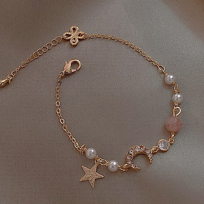 Vòng tay hình ngôi sao mặt trăng phong cách Hàn Quốc cho nữ | BigBuy360 - bigbuy360.vn