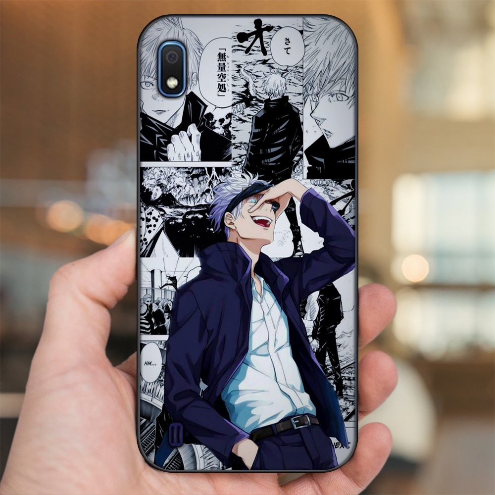 Ốp lưng Samsung A10 viền đen in hình Satoru Jujutsu Kaisen