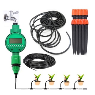 Hệ thống tưới tự động 10 cây phun sương 8 tia kèm van hẹn giờ pin