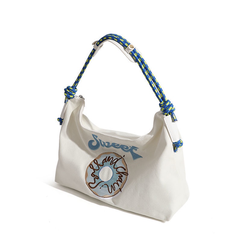 Túi Tote Vải Canvas Thêu Họa Tiết Xinh Xắn Thời Trang