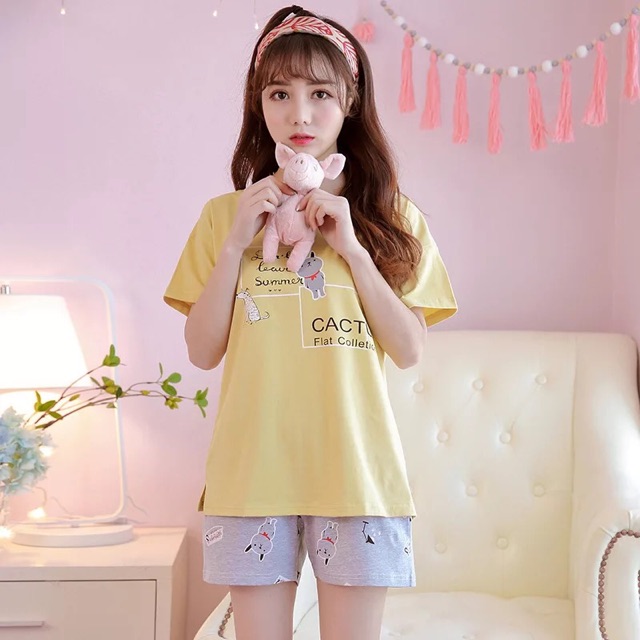 Bộ cotton hè cho nữ 47-63kg