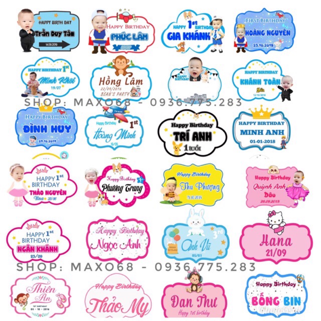 Bảng tên treo sinh nhật cho bé