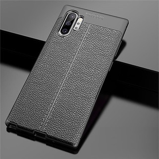 Ốp Lưng Samsung Note 10 Dẻo Giả Da Đen Đẹp