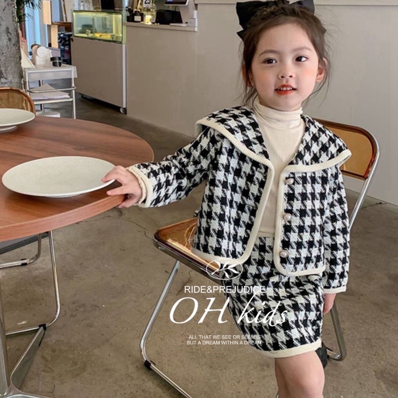 Sét dạ kim sa 2 chi tiết bé gái