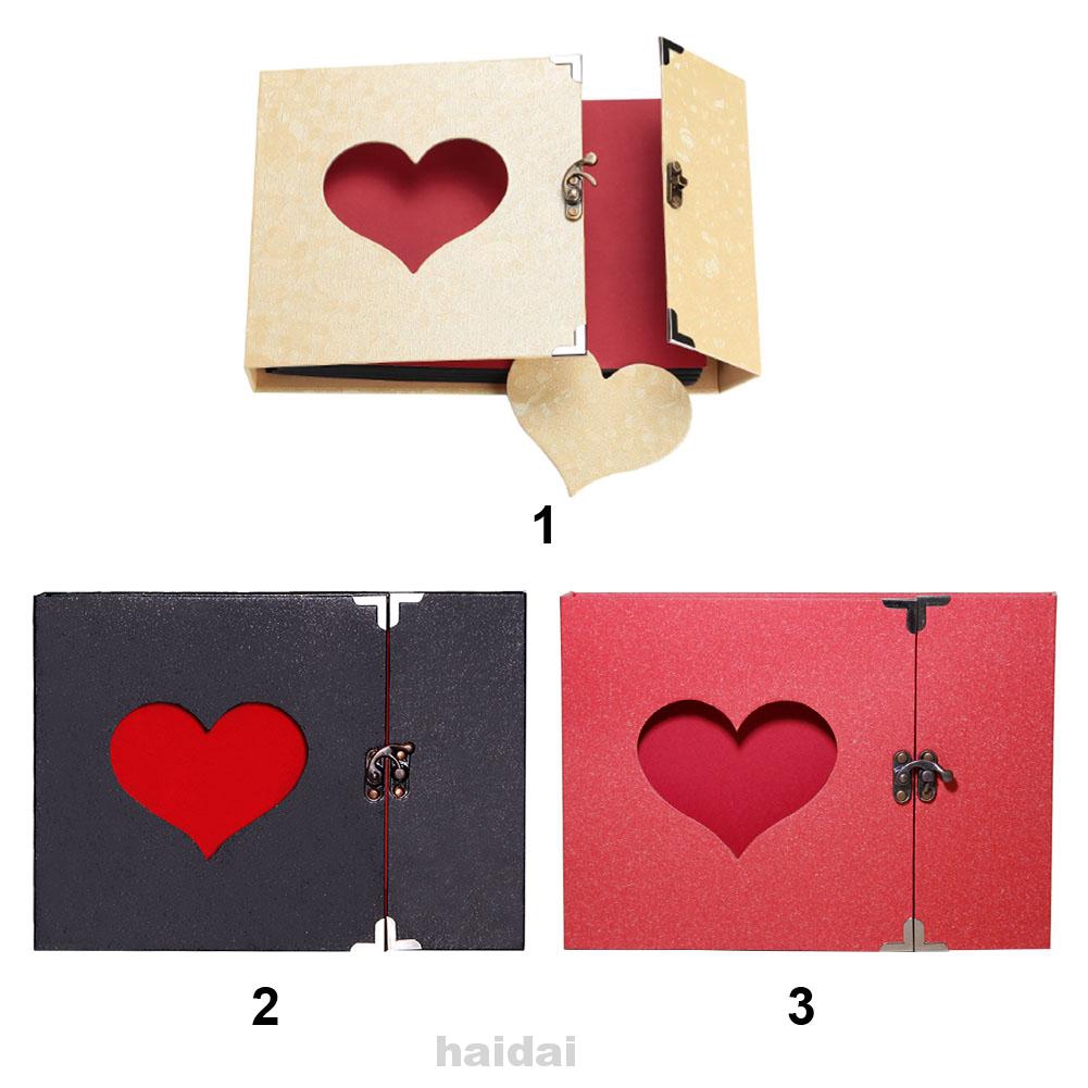 10inch Album Black Pages DIY Scrapbook Love Heart Gift Box Insert Memory Book Photo Self-adhesive Valentine Birthday