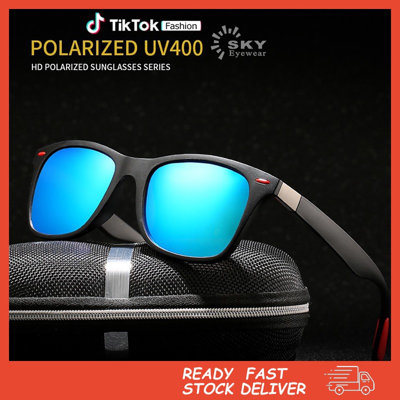 Classic Square Polarized Sunglasses Men Women Vintage Driving Goggle Rivet Mirror Male Sun Glasses