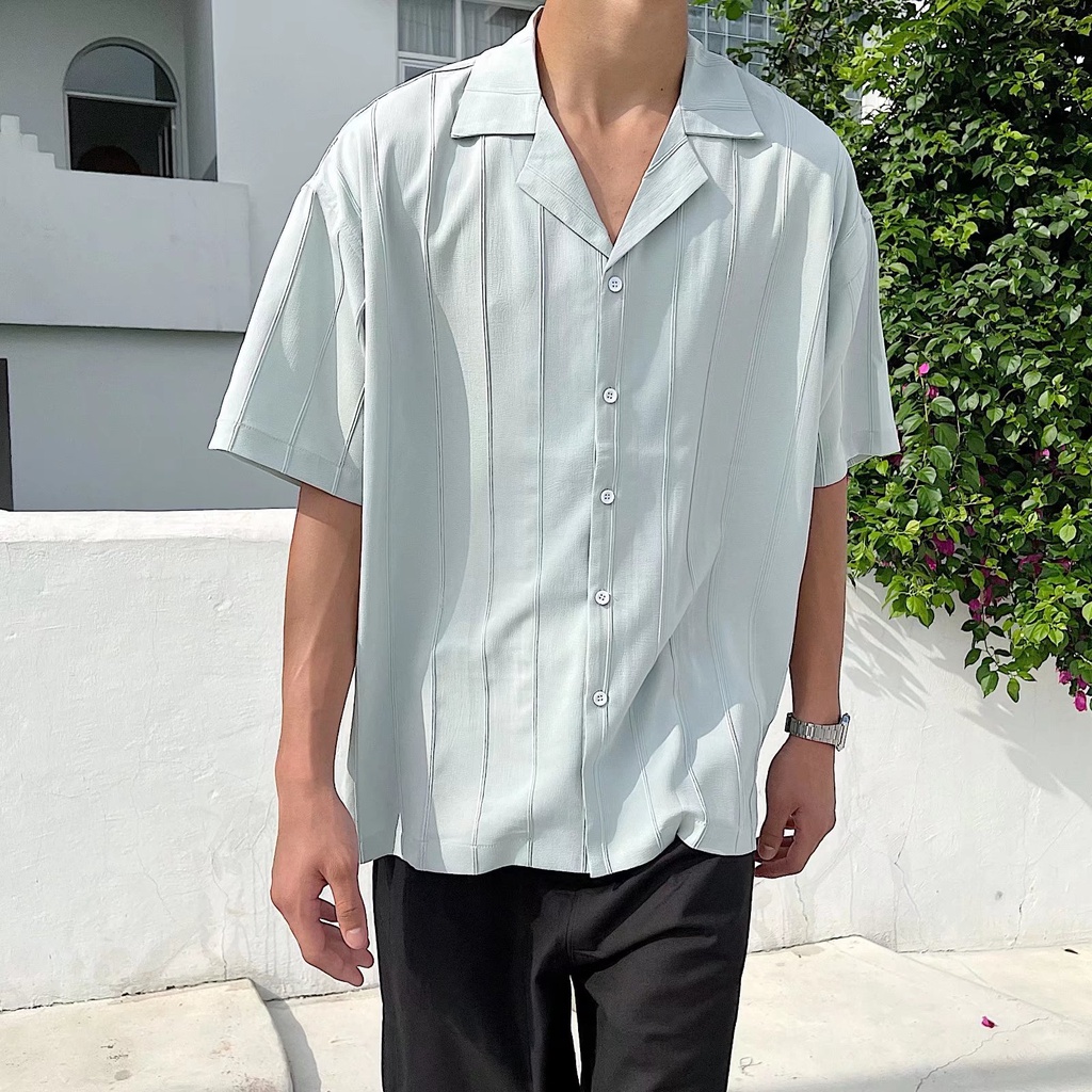 Áo Thun Dệt Kim Tay Ngắn Màu Trơn Đơn Giản Thời Trang Hàn Quốc Cho Nam