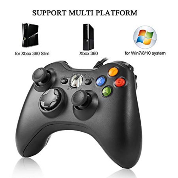 Tay cầm chơi game cho máy tính FO4 kiểu Xbox 360 có rung - LED XANH LÁ - Hàng nhập khẩu