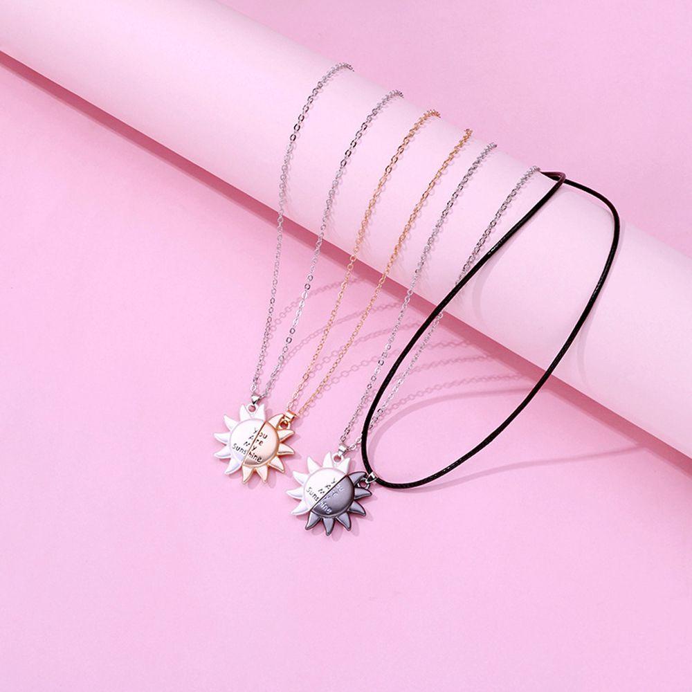 QQMALL Vòng cổ Mặt Hình Mặt Trời Thời Trang Cho Cặp Đôi