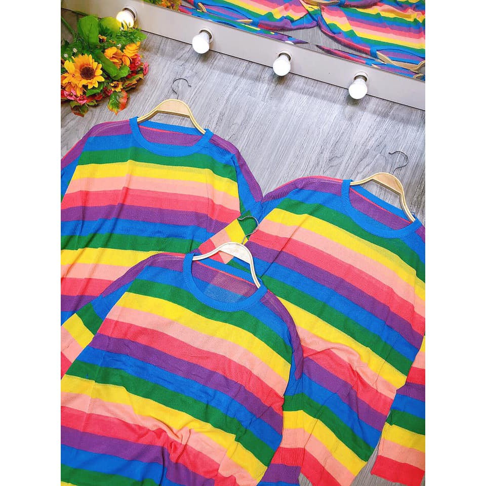 Áo len kẻ 7 màu siêu hot(#471)_Xưởng May Quang Anh